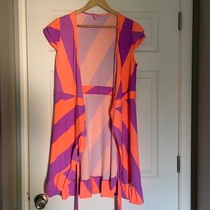 FLASH SALE! Orange and purple Lilly wrap dress